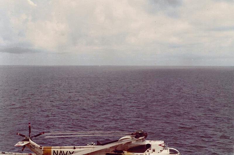 Port side aft practice gun run - Good Hit - Tico 1972